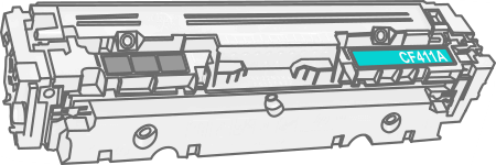 Toner HP 410A (CF411A) pro laserové tiskárny HP. Barva:azurová.