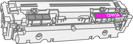 Toner HP 410A (CF413A) pro laserové tiskárny HP. Barva:purpurová. 